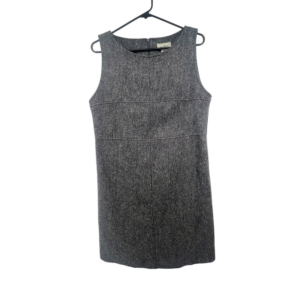 LL Bean Size 6 Reg Dress 100% Wool Gray Knee Length Work Professional Career